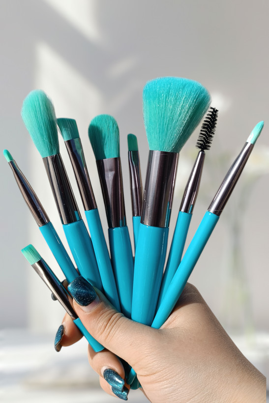 پک براش ۱۰ عددی حرفه ای آرایشی تراکم بالا قابل شستشو بدون ریزش دسته بلند