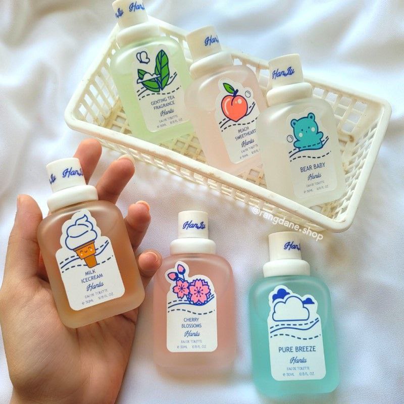 عطر خوشبوکننده بیکینی زنانه با رایحه بستنی و خرسی و هلو حجم ۵۰ میل اسپری شیشه‌ای