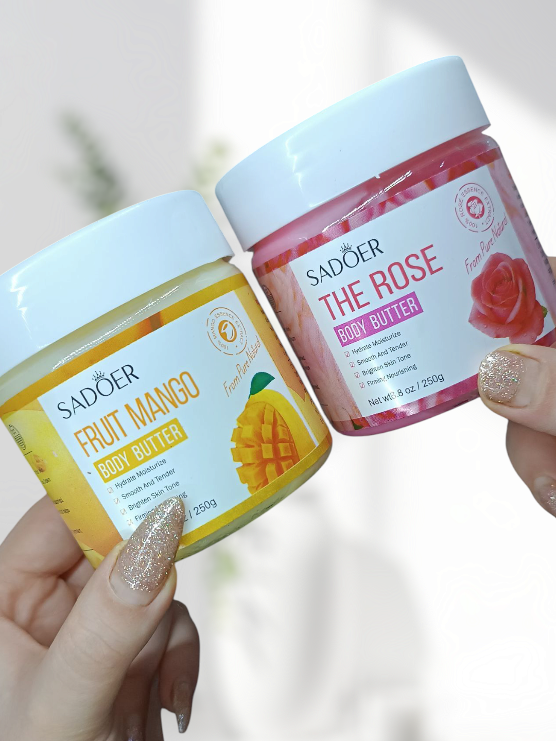 بستنی بدن سادور 250 گرم نرم کننده قوی بدن با 3 رایحه نوتلا و گل رز و انبه پلمپ و خوشبو