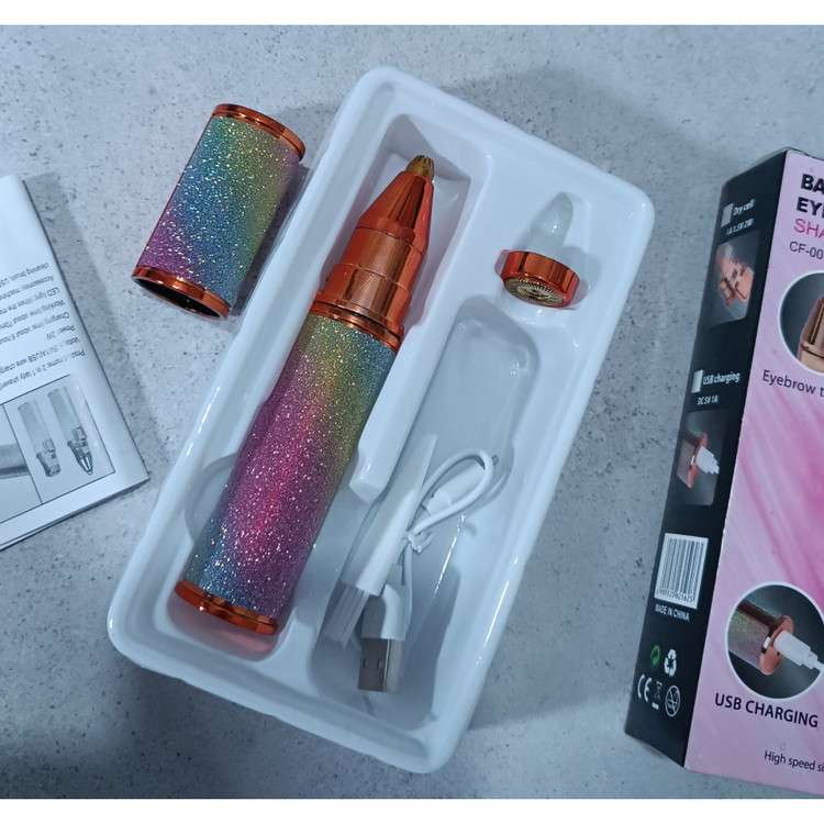 موزن اکلیلی ماتیکی دوکاره شارژی مخصوص صورت و بینی BATTERY OPERATED EYEBROW TRIMMER