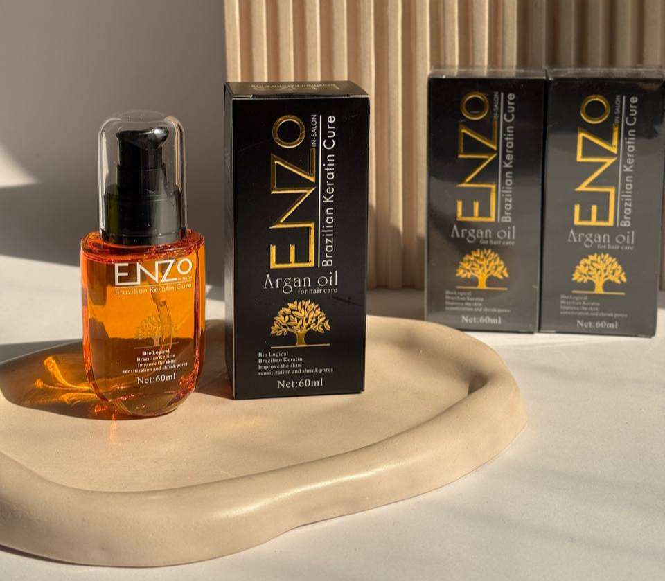 روغن مو آرگان اصل حاوی کراتین برزیلی انزو ENZO