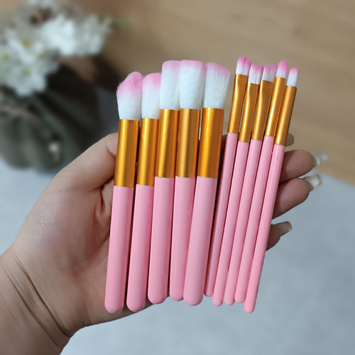 پک براش آرایشی 10 تکه حرفه ای کیف طلقی