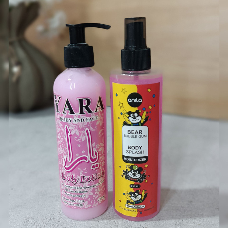پک اقتصادی ۲ تیکه بادی اسپلش و لوسیون بدن خوشبو کننده و آبرسان