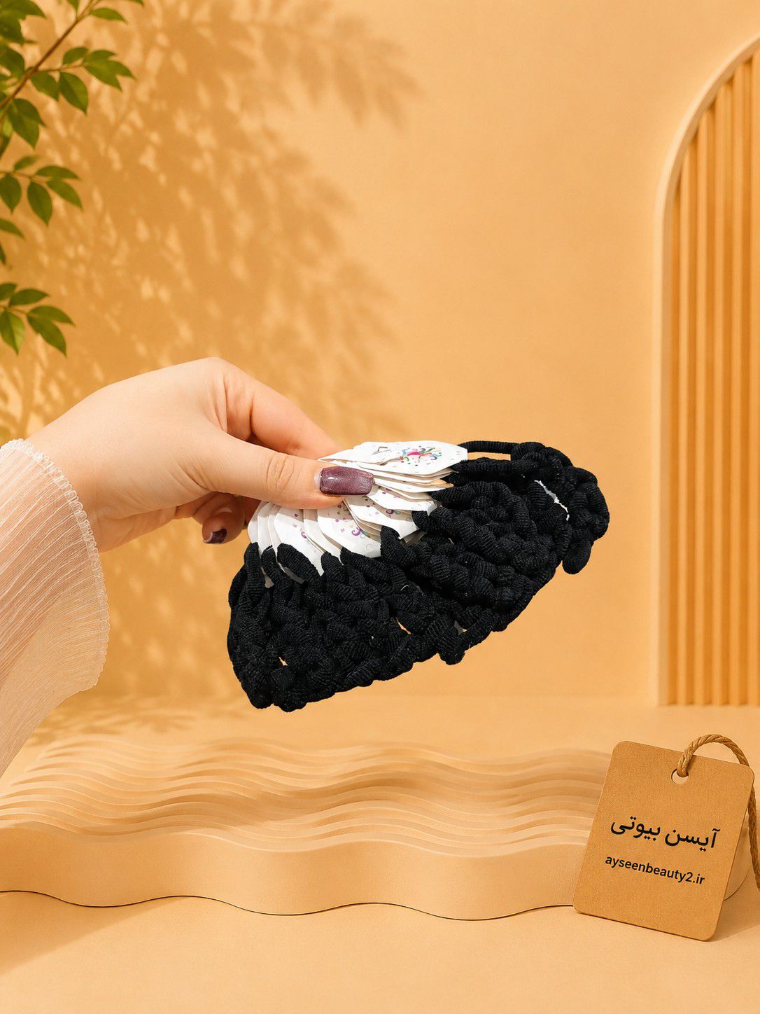 کش مو مشکی ۶ عددی سایز متوسط