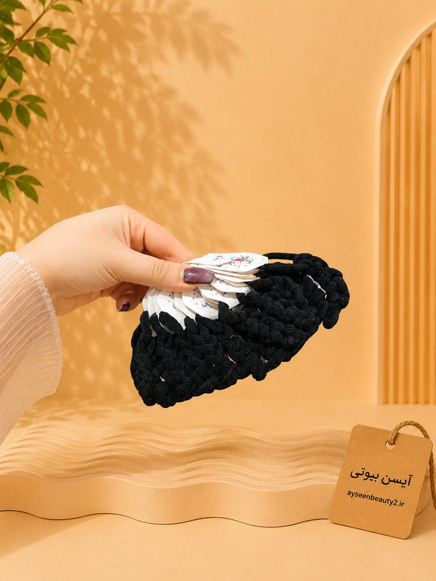 کش مو مشکی ۶ عددی سایز متوسط