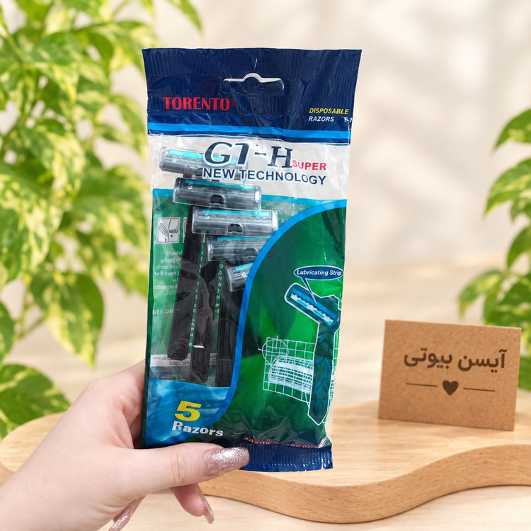 ژیلت دو لبه تورنتو پک ۵ عددی اصلاح صورت و بدن