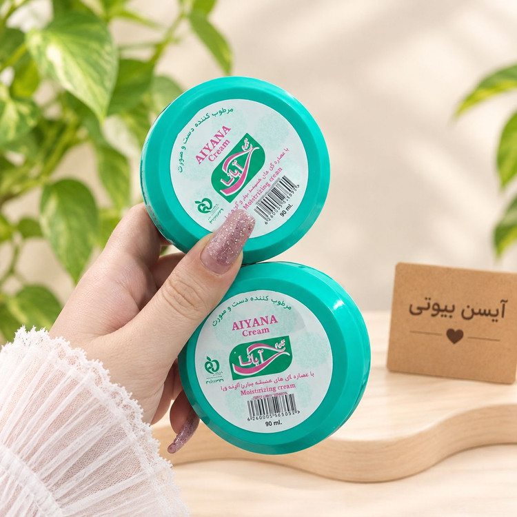 کرم مرطوب کننده دست و صورت آیانا ۹۰ میل آبرسان پوست